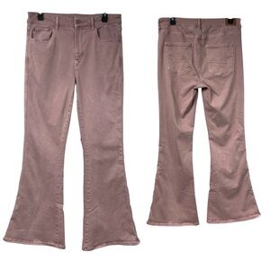 AE Dusty Rose Stretch Flare Jeans 10 Pink Bell Boot Feminine Minimalist Girly
